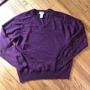 LL Bean V neck maroon sweater